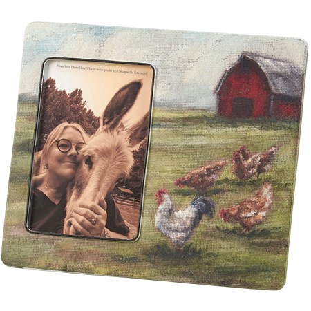 Chickens Photo Frame - Metal, Paper, Glass