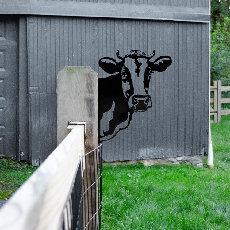 Outdoor Metal Cow Decor - Metal