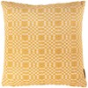 Gold Checkered Pillow - Cotton, Zipper