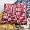 Red Checkered Pillow - Cotton, Zipper