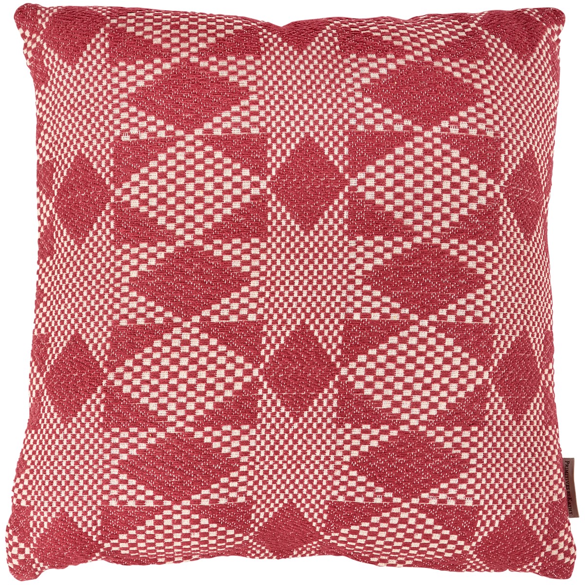 Red Double Star Pillow - Cotton, Zipper