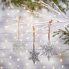 Snowflake Ornament Set - Metal, Jute