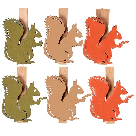 Squirrel Place Card Holder Set - Wood, Metal