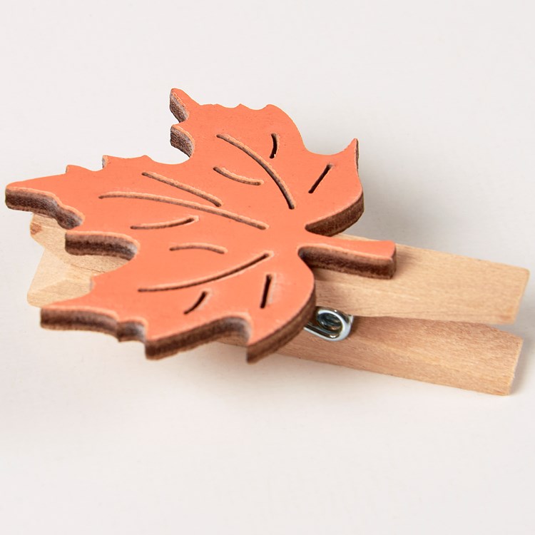 Fall Leaf Place Card Holder Set - Wood, Metal