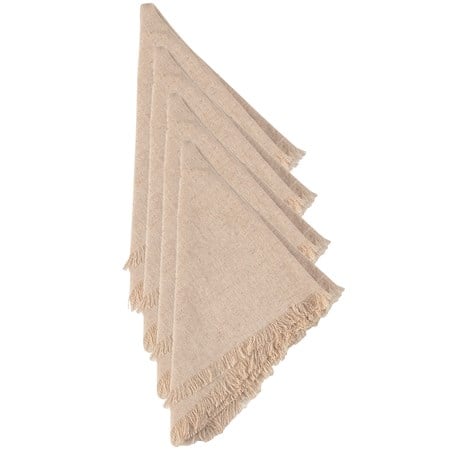 Natural Fringe Napkin Set - Cotton