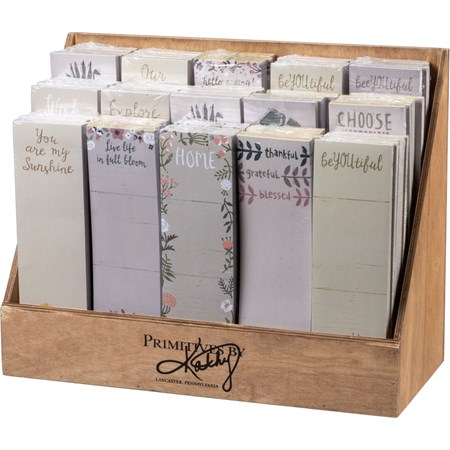 List Pad Stationery Display - Wood