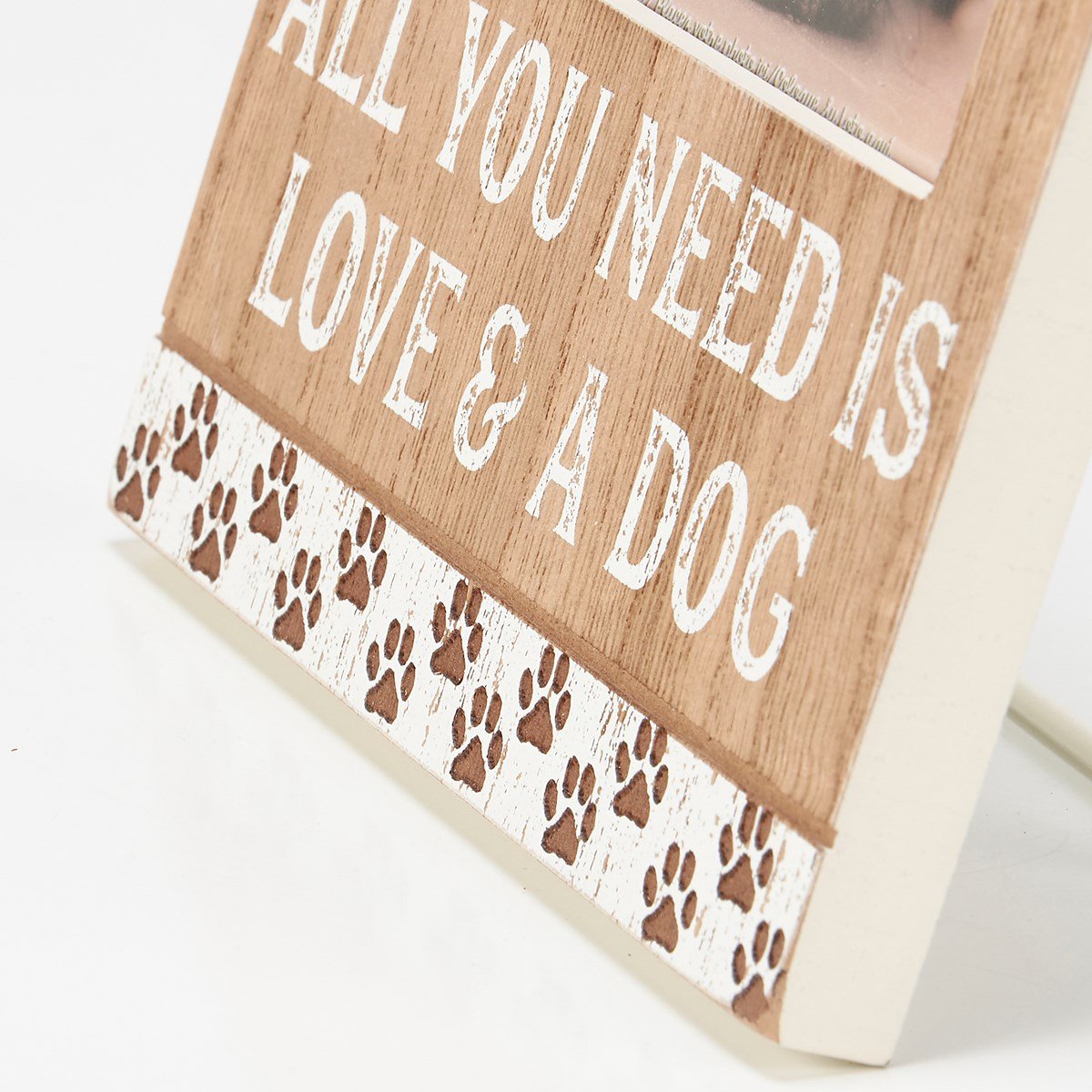 Love And A Dog Photo Frame - Wood, Glass, Metal