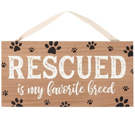 Rescued Is My Wall Decor - Wood, Cotton