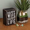 Happy Wife Box Sign - Wood