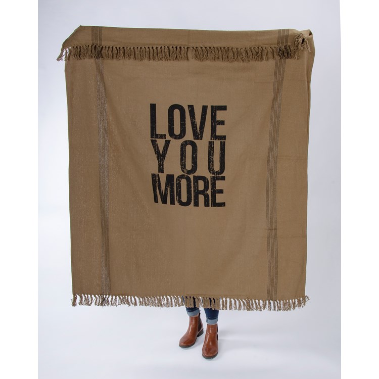 Love You More Throw Blanket - Cotton