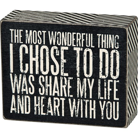 Share My Life Box Sign - Wood, Paper