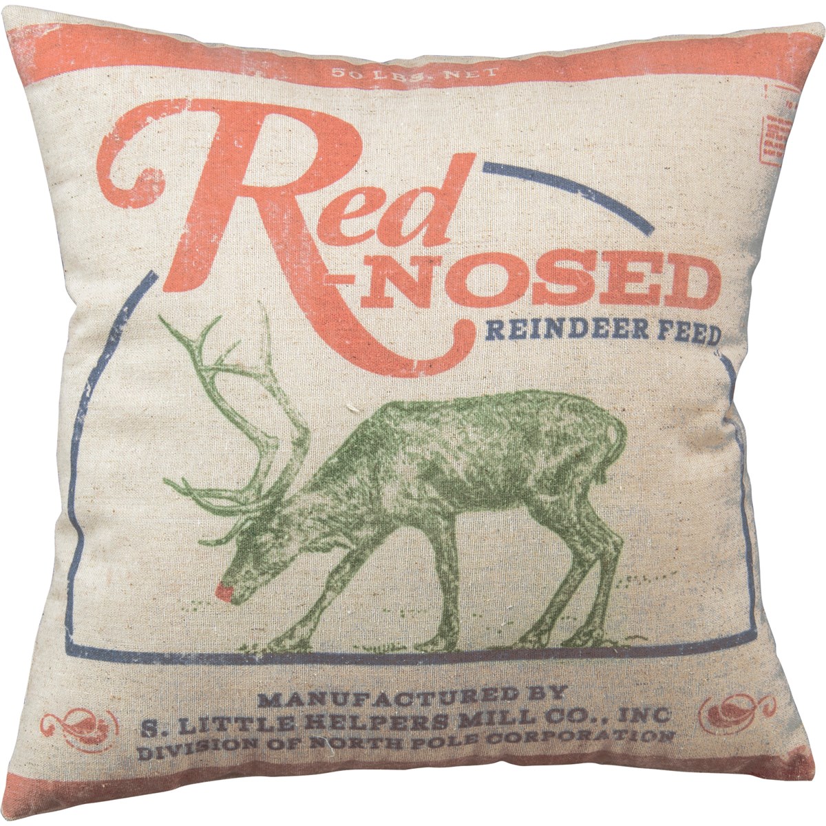 Red Nosed Pillow - Cotton, Linen