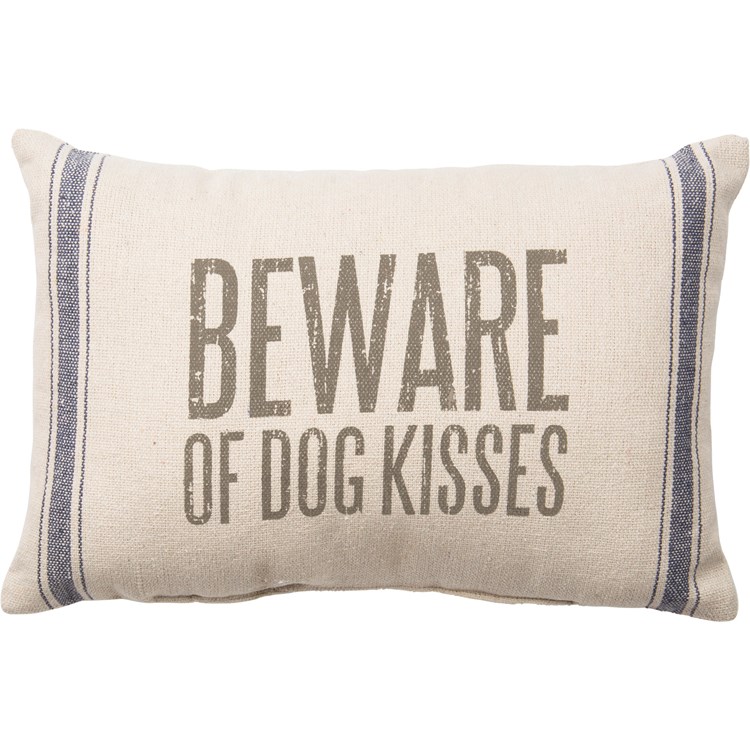 Dog Kisses Pillow - Cotton, Zipper