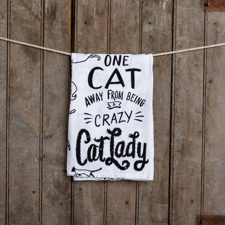Away From Being A Crazy Cat Lady Kitchen Towel - Cotton