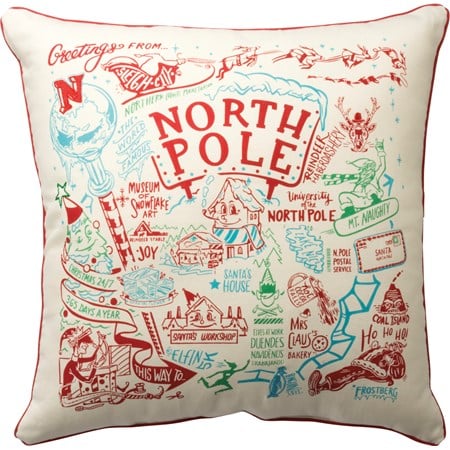 North Pole Pillow - Cotton, Zipper