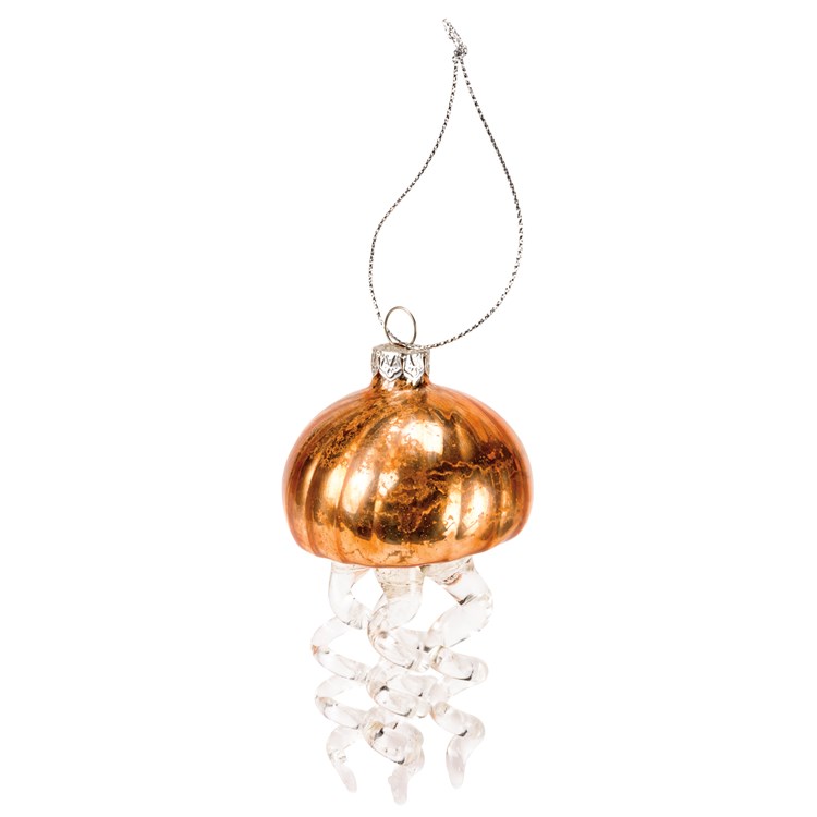 Glass Jellyfish Ornament - Glass, Metal