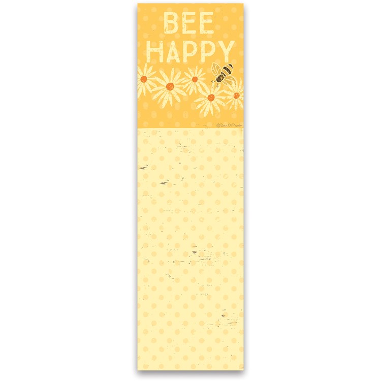 Bee Happy Yellow List Pad - Paper, Magnet