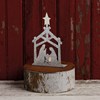 Christmas Manger Nativity Stand Up - Metal, Mica