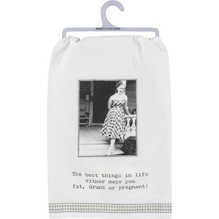 Best Things In Life Make You… Kitchen Towel - Cotton, Ribbon
